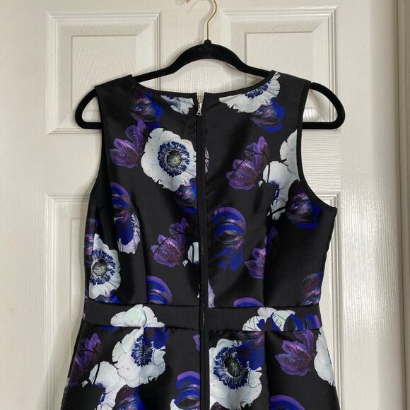 J CREW Violet Poppy A Line Brocade Dress Size 8 E4196 Party Cocktail Floral - Picture 8 of 8